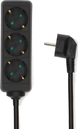 Nedis 3 veis skjøtekontakt 1.5m sort ESOC315F1BK Nedis 3 veis skjøtekontakt 1.5m sort ESOC315F1BK