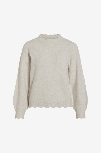 Vila - Pullover viNikolina O-neck L/S Knit - Grå