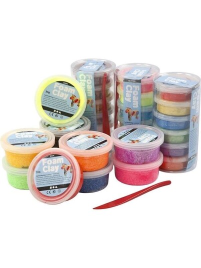 Creativ Company Foam Clay - Assorted Colours - 28 tubs