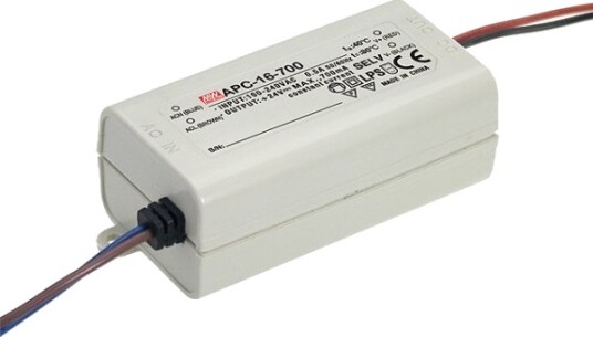 Mean Well Apc 16 700 Hvit 90   264 V 47   63 Hz 40 Mm 29 Mm 77 Mm