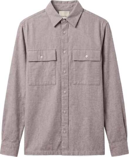 Calvin Klein Ls Mlnge Flnl Clsc Shirt   GREY HEATHER   L