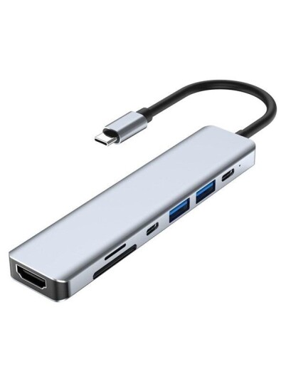Lippa 7-in-1 87W USB-C PD 4K HDMI Hub USB-hub - 7 porter