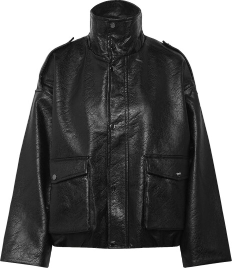 Topshop Tstoma Coated Bomber Otw   BLACK   XS