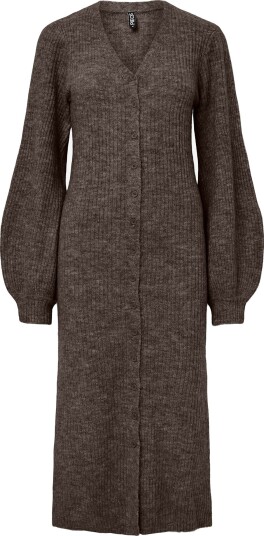 pieces - Midikjole Pcfaly Ls Knit Dress Bc - Brun