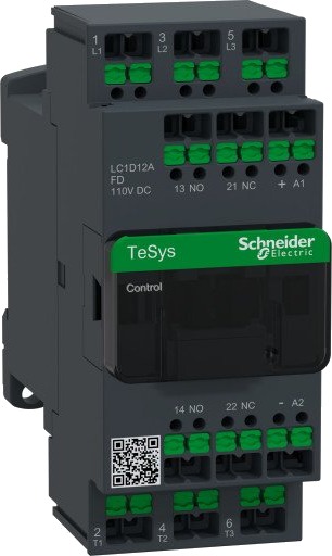 Schneider Electric Kontaktor Deca 12A 3P 110V DC Snap-in, LC1D12AFD