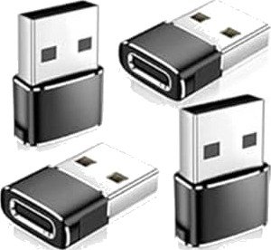 USB-C Hunn til USB-A Hann Adapter (4-Pakning) - Støtter PD Hurtiglading