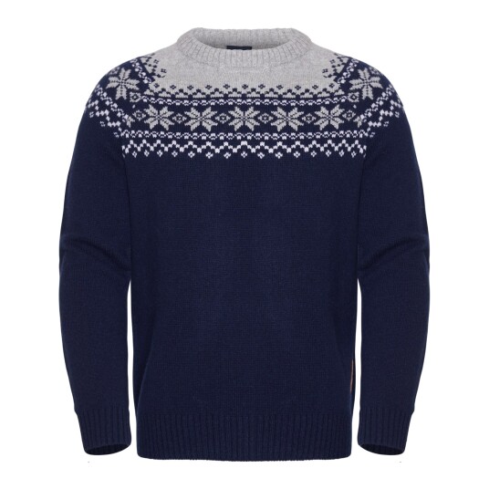 Gridarmor Men"s Snøkrystall Round Neck Ullgenser Dark Navy/Light Grey/White Dark Navy/Lt. Grey/White XXXL Gridarmor Men"s Snøkrystall Round Neck Ullgenser Dark Navy/Light Grey/White Dark Navy/Lt. Grey/White XXXL