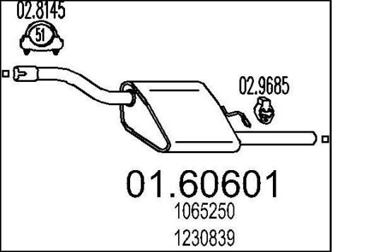 Bakre eksospotte MTS 01.60601
