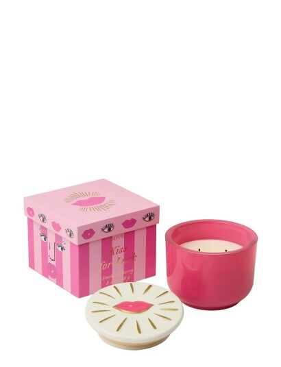 Paddywax Doftljus Charmed Lips 226 GRosa Glas Med Lock I Keramik Smoked Cherry Pink 10.5X10.5X8.3CM