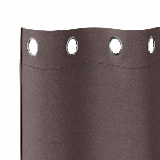 Gardiner med gardiner 2 pcs Mørkebrun Polyester Gardiner med gardiner 2 pcs Mørkebrun Polyester