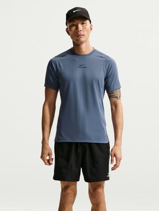 Nike Pro Dri Fit NPT Short Sleeve Top Blå XL