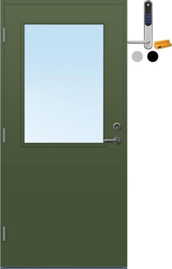 Ytterdør Bygg1 Sande med Yale Doorman Classic Home