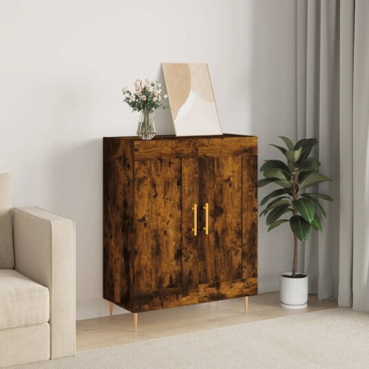 Skjenk røkt eik 69,5x34x90 cm konstruert tre Skjenk røkt eik 69,5x34x90 cm konstruert tre