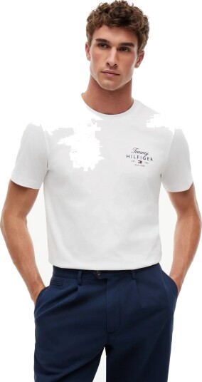 Tommy Hilfiger Script Stack Regular Tee   White   XXL