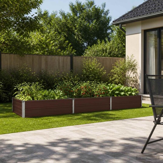 vidaXL Hevet Hagebed Brun 240 x 80 x 24 cm kaldvalset stål