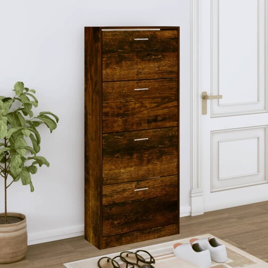 vidaXL Skoskap r?kt eik 63x24x147 cm konstruert tre