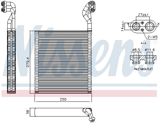 Fordamper klimaanlegg NISSENS 92413 Fordamper klimaanlegg NISSENS 92413