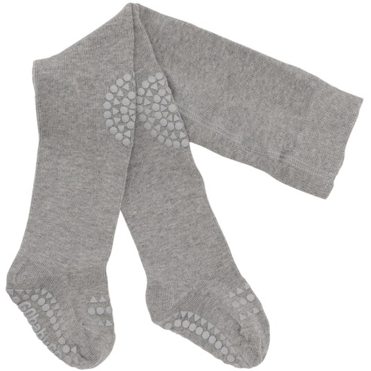 Gobabygo Grey Melange Crawling Strømpebukser Organic Bomull 12-18 mdr