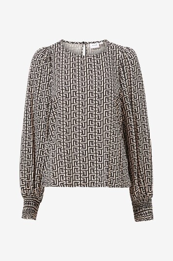 Vila - Bluse viBana L/S Smock Sleeve Top - Svart