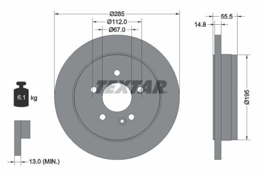 Bremseskive TEXTAR 92090003