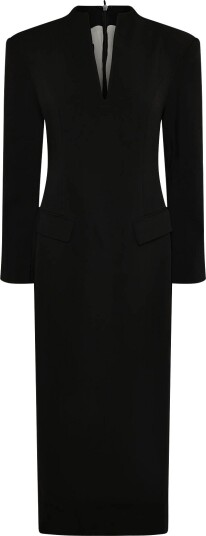 Malina Vanesa Deep V Neck Maxi Dress   Black   34