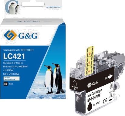 G&G Blekk Kompatibel Med Brother Lc421bk Patron (200 Sider) Bk