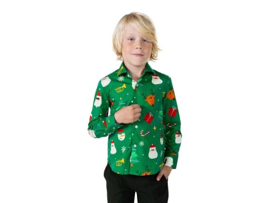 Oppo Merchandise Group B.v. Grøn Juleskjorte Til Drenge Oppo Merchandise Group B.v. Grøn Juleskjorte Til Drenge