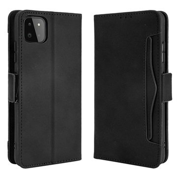 Samsung Galaxy A22 5G, Galaxy F42 5G Lommebok-deksel med Kortholder Svart