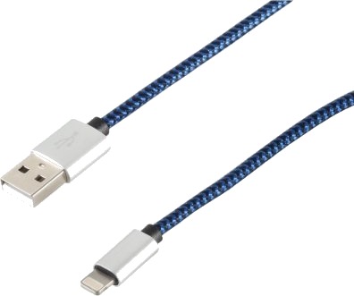 S/Conn 14-50016, 0,3 M, Lightning, Usb A, Blå, Rett, Rett