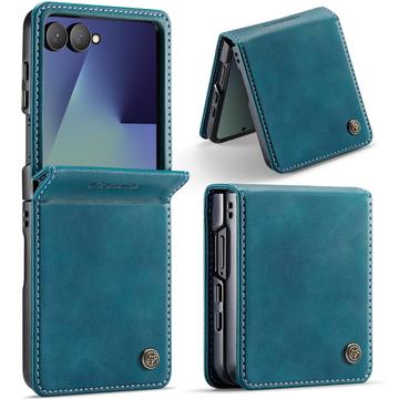 Samsung Galaxy Z Flip7 Caseme 033 Lommebok-etui med kalvestruktur og RFID-blokkering - Grønn