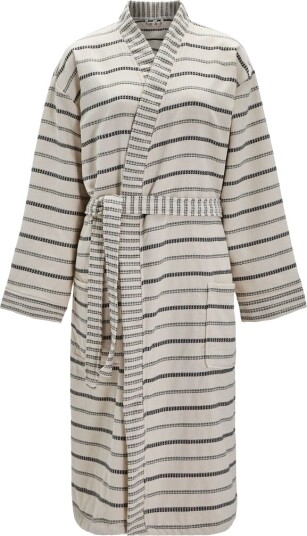 meraki Bath Robe Mktrue S/M Off White Black   White   ONE SIZE