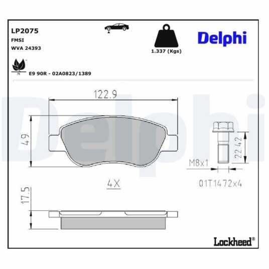 Bremseklosser DELPHI LP2075
