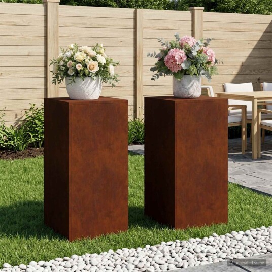 vidaXL Planteholder 2 pcs Rusten 40 x 40 x 80 cm Cortenstål