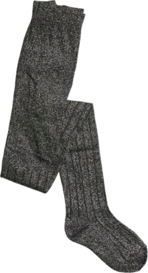 Vero Moda Girl Kira Rib Glitter Tights 2 Pack Black (122/128)