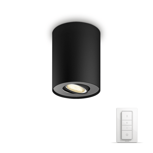 Philips Hue WA Pillar Enkel Spot 5W Sort - 60565 Philips Hue WA Pillar Enkel Spot 5W Sort - 60565