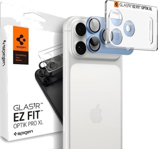 Spigen Glass tR EZ Fit Optik Pro XL Skjermbeskytter for iPhone 18 Pro Max - Lyseblå