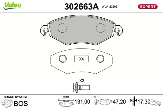 VALEO 302663A Bremseklosser