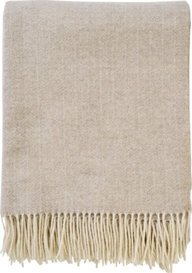 Klippan Yllefabrik Ullpledd 140x200 cm Cashmere og merinoull Lucas Taupe