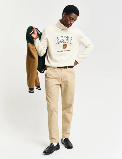 GANT Reg Tapered Canvas Chinos - Beige - 30 x 34