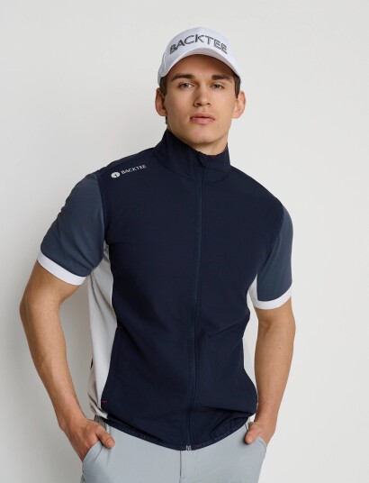 BACKTEE Mens Windbreaker Vest Navy XXXL BACKTEE Mens Windbreaker Vest Navy XXXL