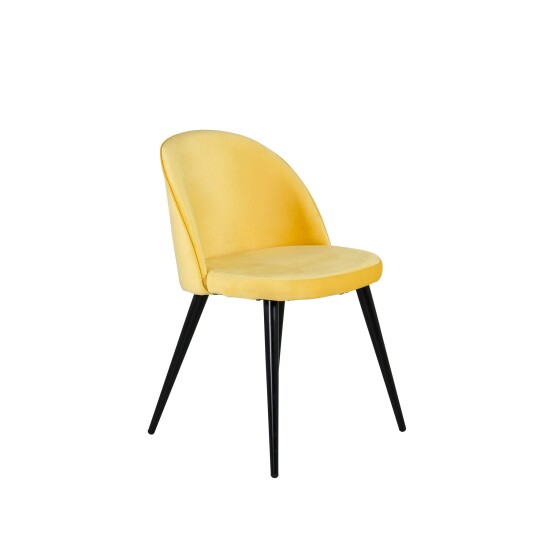 Venture Design Velvet spise stol Gul Fløyel/svart Gul