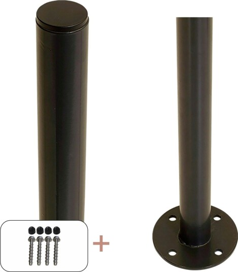 Stålstolpe PLUS Rund med Fot og Stolpedeksel/Bolter Ø42,4 mm Stålstolpe PLUS Rund med Fot og Stolpedeksel/Bolter Ø42,4 mm