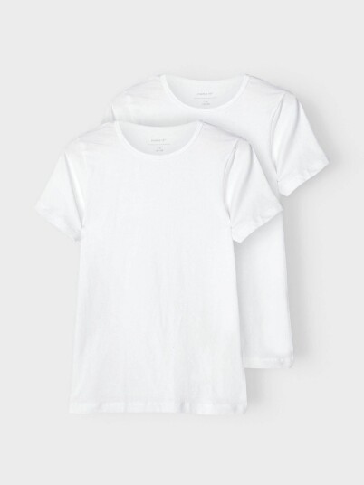 Name It T-Shirt Slim 2-Pack Hvit 146/152 Name It T-Shirt Slim 2-Pack Hvit 146/152
