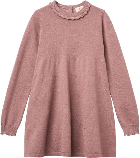 Copenhagen Colors Classic Merino Dress W. Deco Neck   WINTER ROSE   110