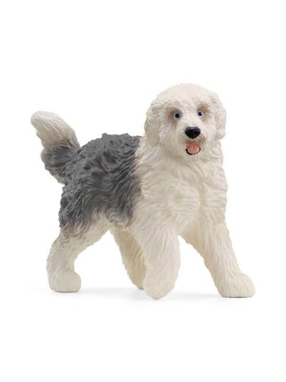 Schleich Old English Sheepdog Figur - Grå og Hvit, 5,7 cm Schleich Old English Sheepdog Figur - Grå og Hvit, 5,7 cm
