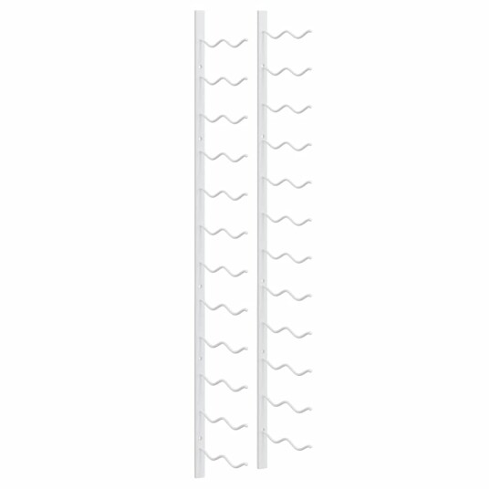 vidaXL Veggmontert vinstativ for 24 flasker 2 stk hvit jern