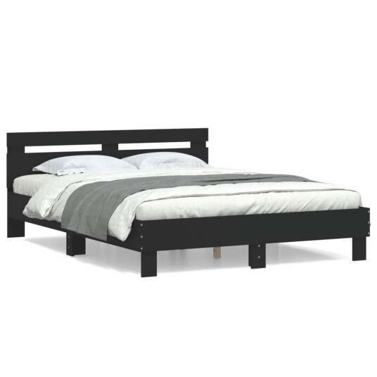 vidaXL Sengeramme med hodegavl svart 150x200 cm konstruert tre 8721012246317