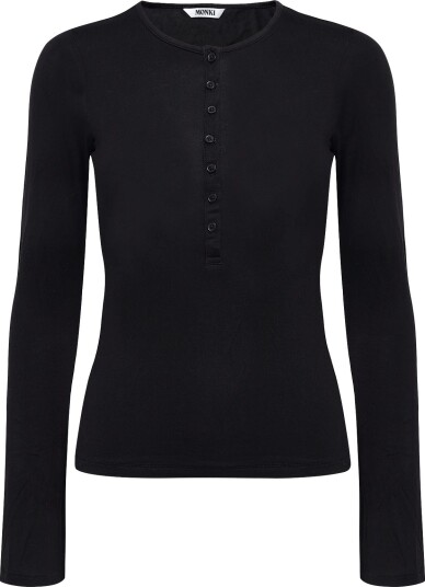 Monki Henley Ls BLACK DARK XL
