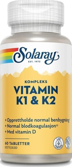 SOLARAY Vitamin K1 & K2 60 tabletter SOLARAY Vitamin K1 & K2 60 tabletter