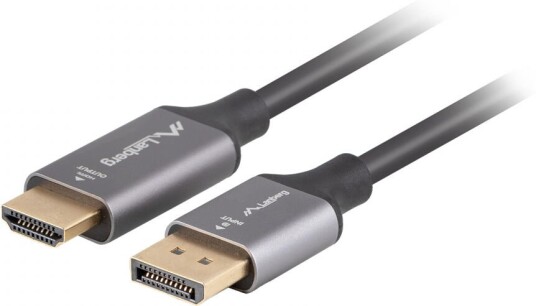 Lanberg Displayport Til Hdmi Kabel 4k Svart - 1m Lanberg Displayport Til Hdmi Kabel 4k Svart - 1m